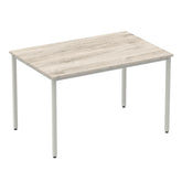Impulse 1200mm Straight Table Grey Oak Top Silver Box Frame Leg I003260 DD